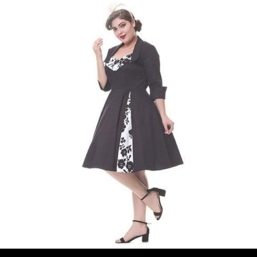 Zaful modcloth style retro pin up black dress M